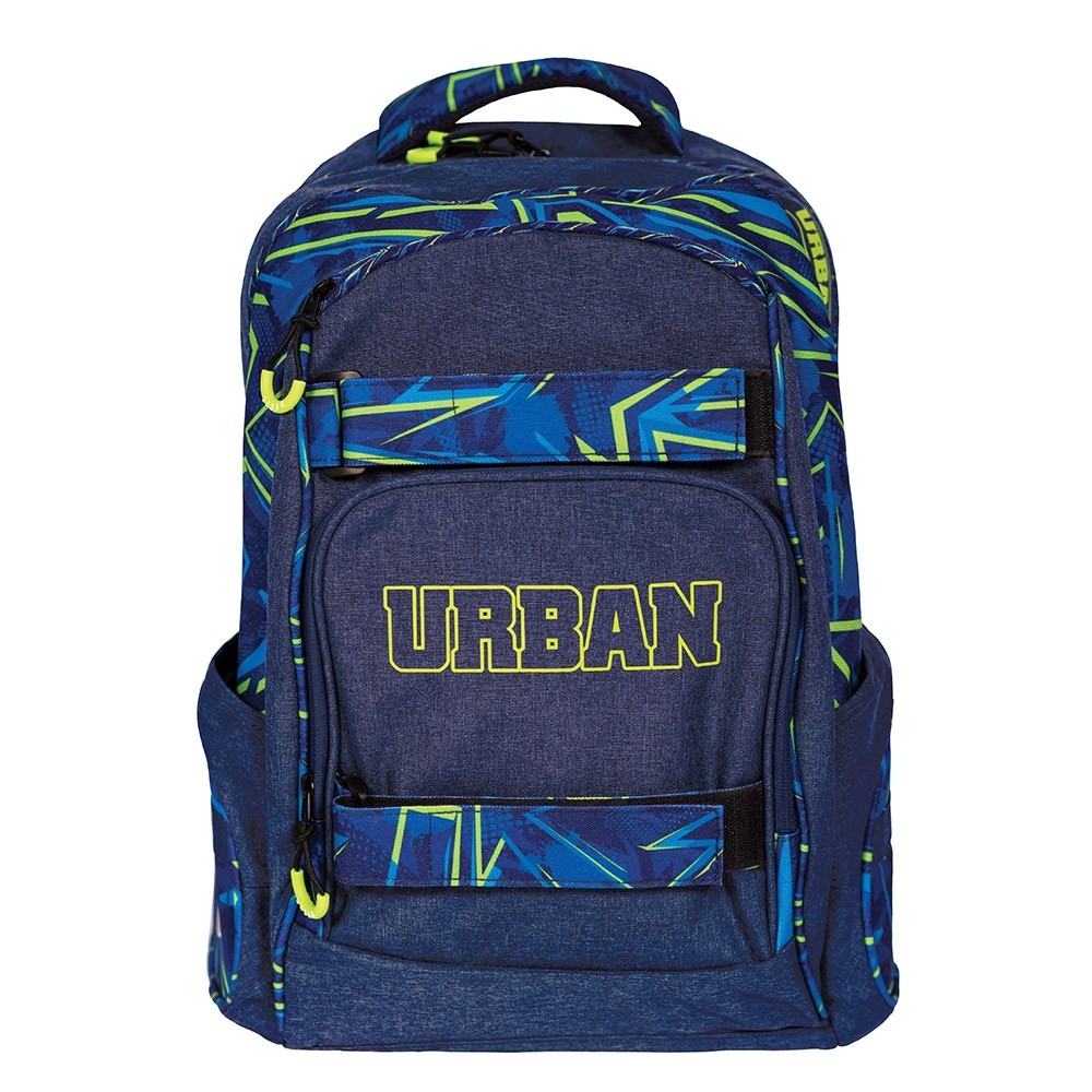 Ghiozdan URBAN Green Lines, 3 fermoare, inaltime 46 cm, forma anatomica, buretat - imagine 4